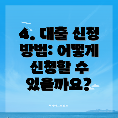 4. 대출 신청 방법: 어떻게 신청할 수 있을까요?