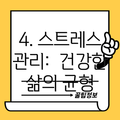 4. 스트레스 관리: 건강한 삶의 균형