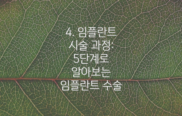 4. 임플란트 시술 과정: 5단계로 알아보는 임플란트 수술