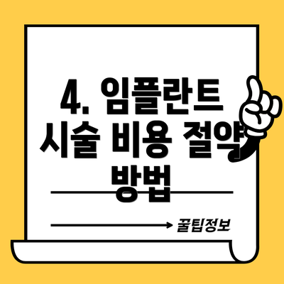 4. 임플란트 시술 비용 절약 방법