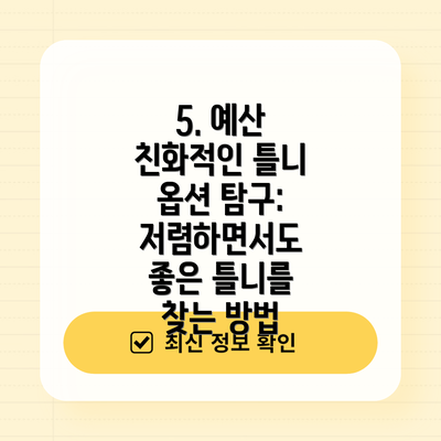 5. 예산 친화적인 틀니 옵션 탐구:  저렴하면서도 좋은 틀니를 찾는 방법