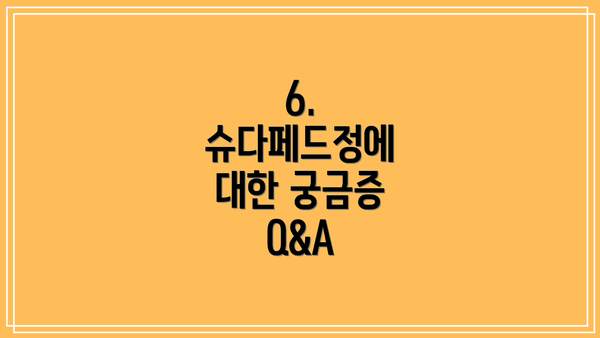 6. 슈다페드정에 대한 궁금증 Q&A