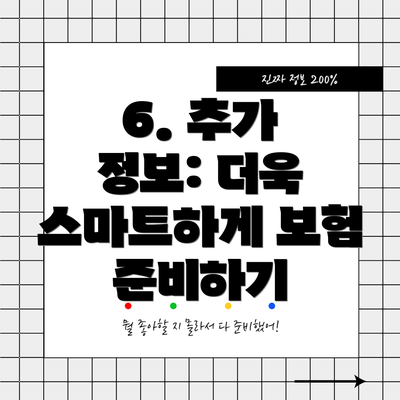 6. 추가 정보: 더욱 스마트하게 보험 준비하기