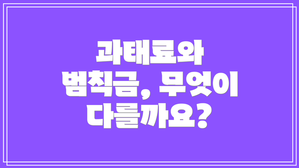 과태료와 범칙금, 무엇이 다를까요?