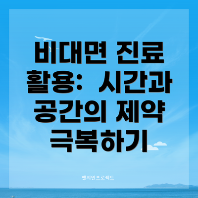 비대면 진료 활용:  시간과 공간의 제약 극복하기