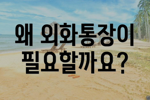 왜 외화통장이 필요할까요?