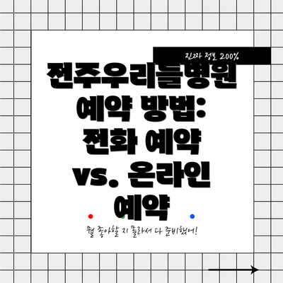 전주우리들병원 예약 방법: 전화 예약 vs. 온라인 예약