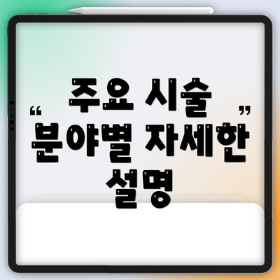 주요 시술 분야별 자세한 설명
