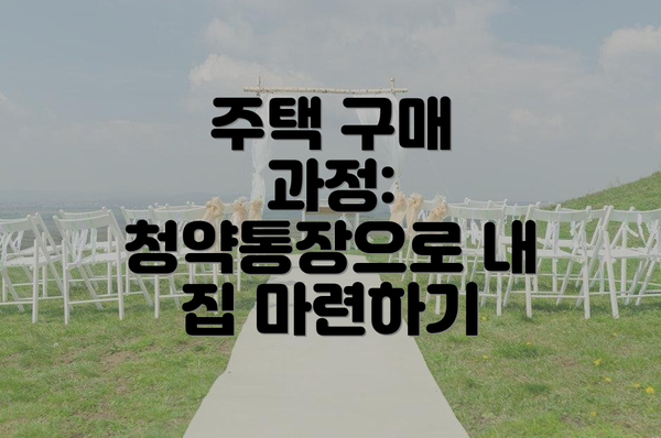 주택 구매 과정: 청약통장으로 내 집 마련하기