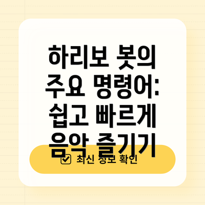 하리보 봇의 주요 명령어: 쉽고 빠르게 음악 즐기기
