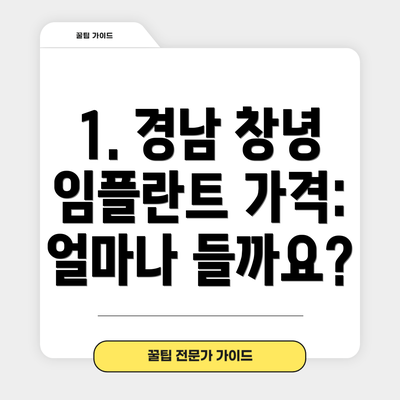 1. 경남 창녕 임플란트 가격: 얼마나 들까요?