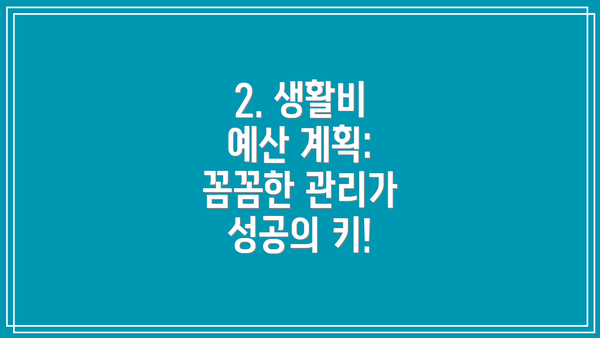 2. 생활비 예산 계획: 꼼꼼한 관리가 성공의 키!