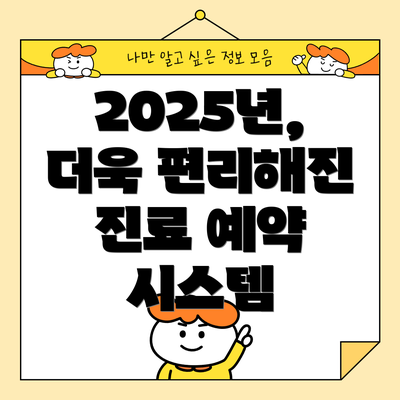 2025년, 더욱 편리해진 진료 예약 시스템