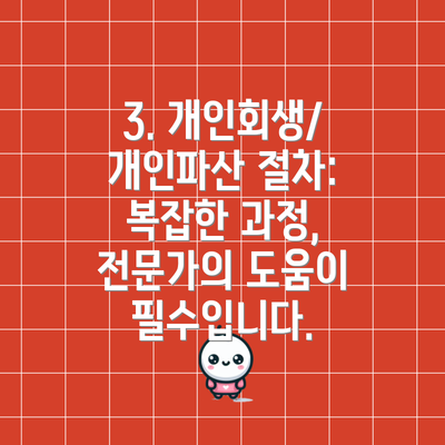 3. 개인회생/개인파산 절차: 복잡한 과정, 전문가의 도움이 필수입니다.