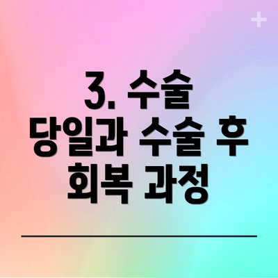 3. 수술 당일과 수술 후 회복 과정