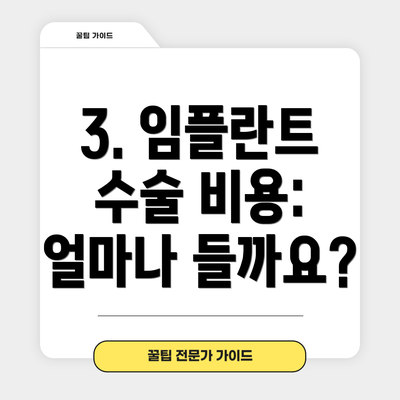 3. 임플란트 수술 비용: 얼마나 들까요?