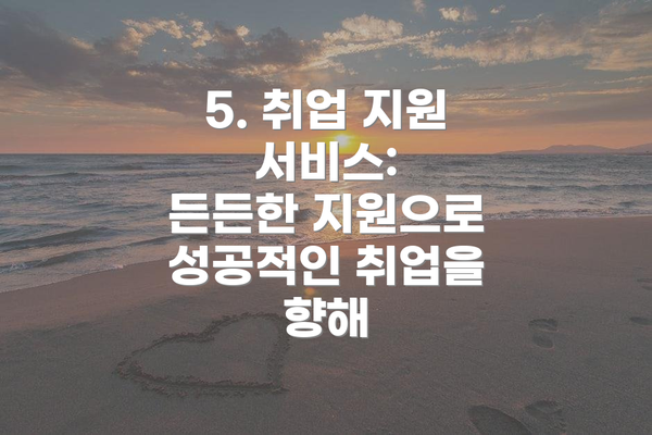 5. 취업 지원 서비스:  든든한 지원으로 성공적인 취업을 향해