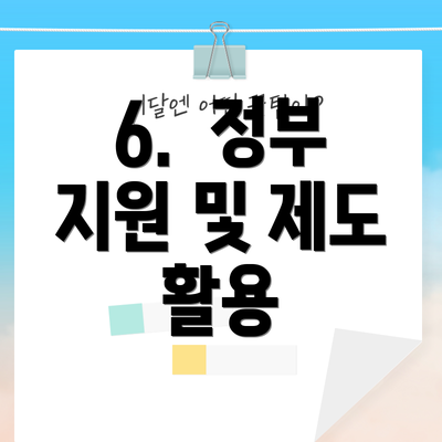 6.  정부 지원 및 제도 활용