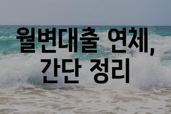 월변대출 연체, 간단 정리
