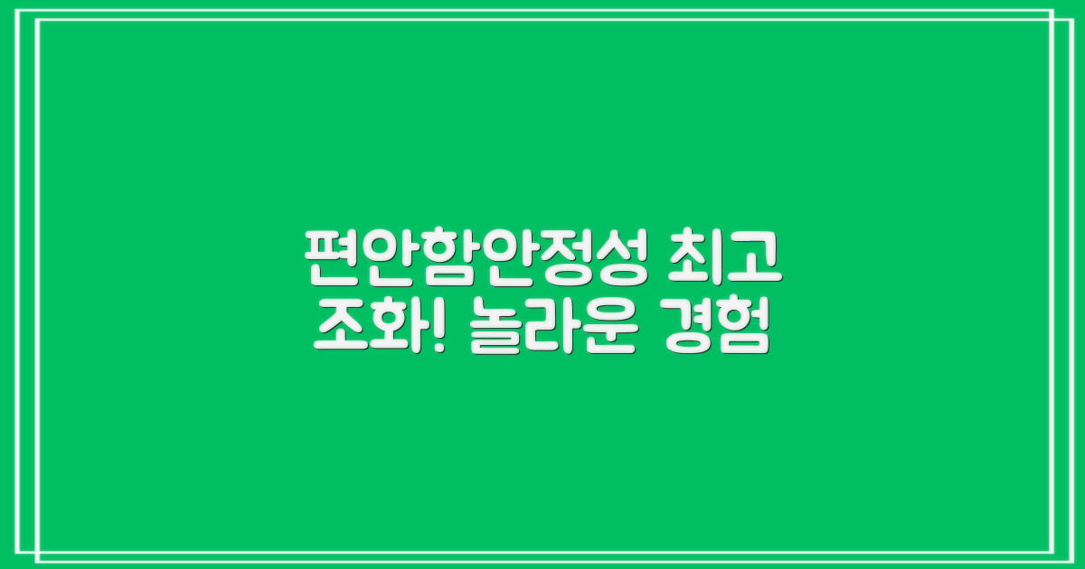편안함과 안정성, 완벽 조화