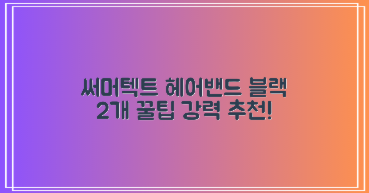 써머텍트 기능성 헤어밴드, 블랙, 2개 추천 리뷰