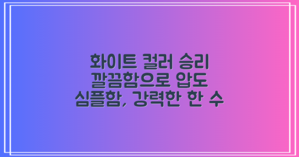 화이트 컬러, 깔끔함으로 승리하세요!