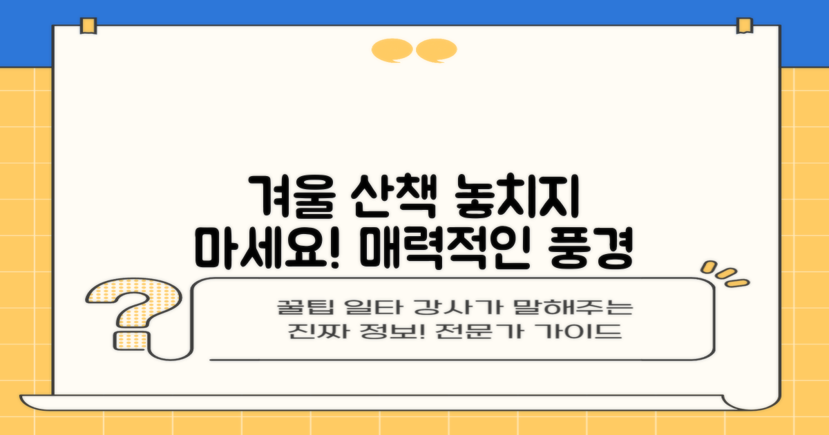 겨울 산책, 놓치지 마세요!