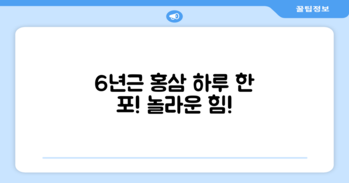 6년근 홍삼, 하루 한 포의 힘