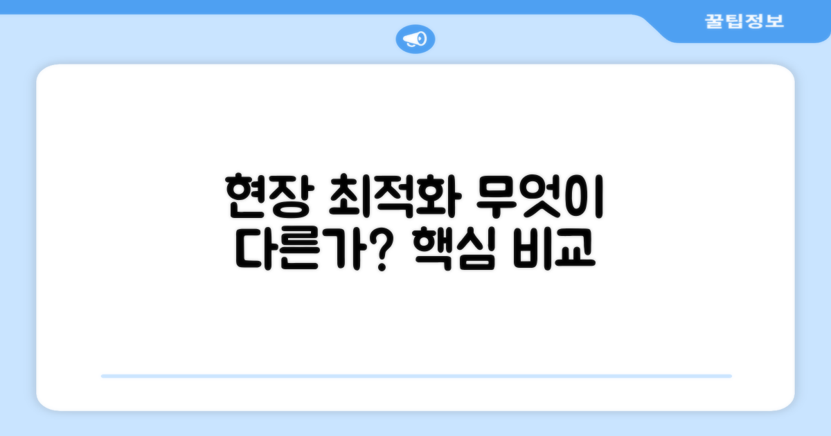 현장 최적화, 무엇이 다를까?