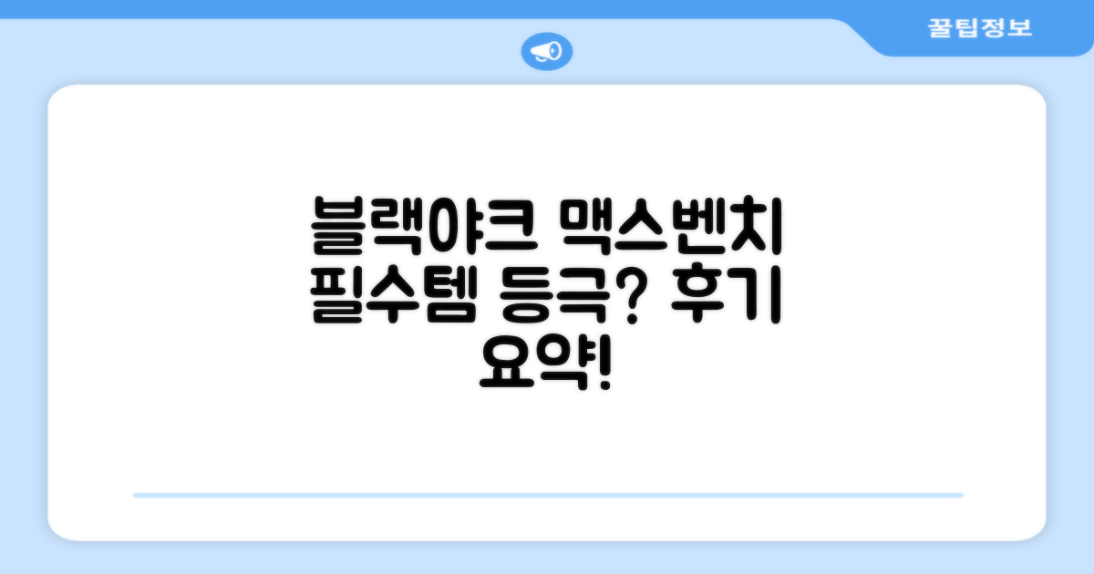 블랙야크 맥스벤치, 필수 구매템?