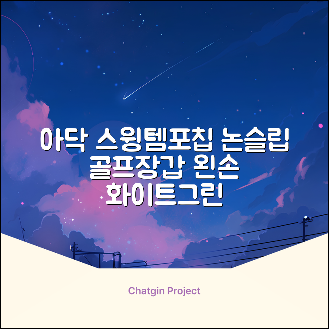 아닥 남성용 스윙템포칩 논슬립 골프장갑 왼손용, 화이트 + 그린, 1개 추천 리뷰