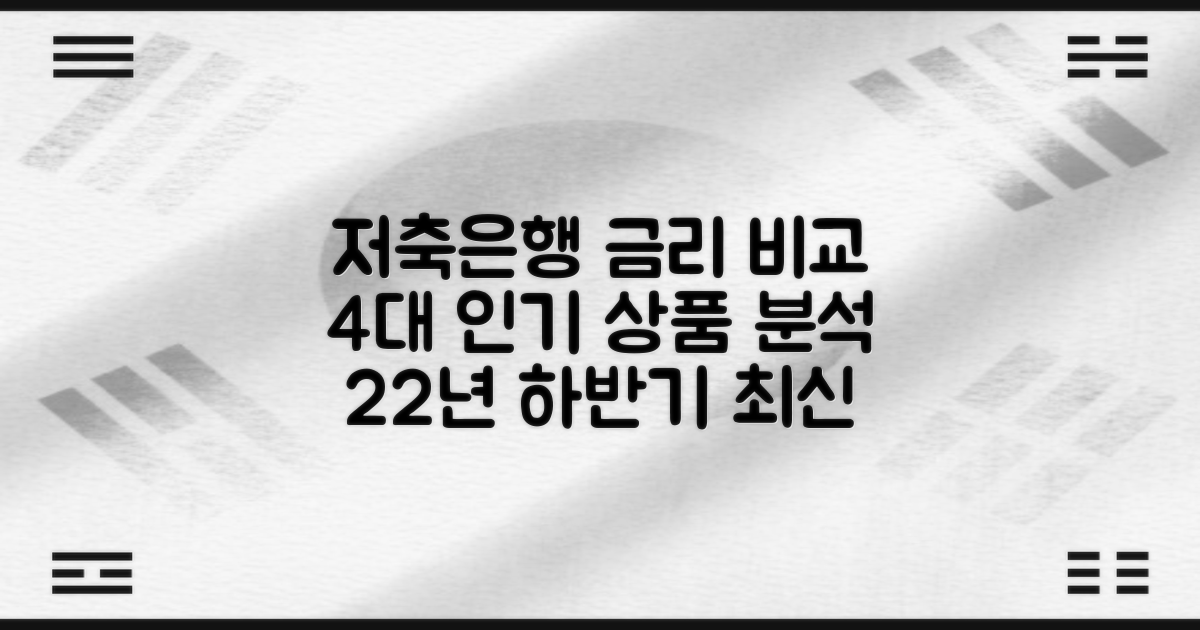 22년 하반기 저축은행 금리 비교: 4대 인기 상품 금리 분석