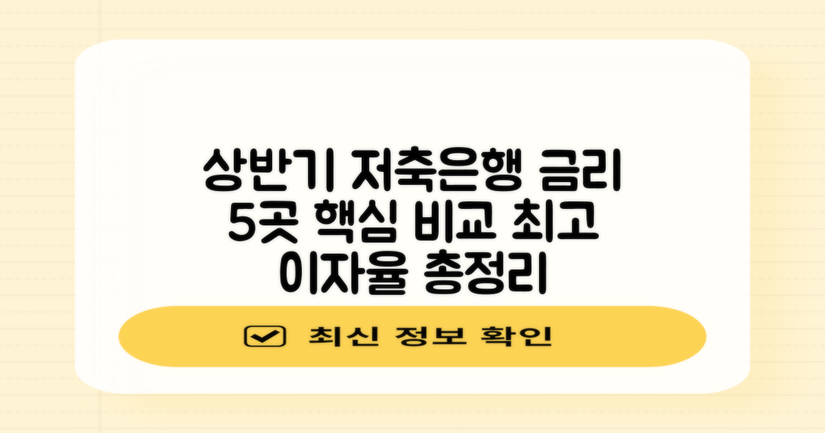 22년 하반기 저축은행 금리 비교: 5곳 핵심 총정리