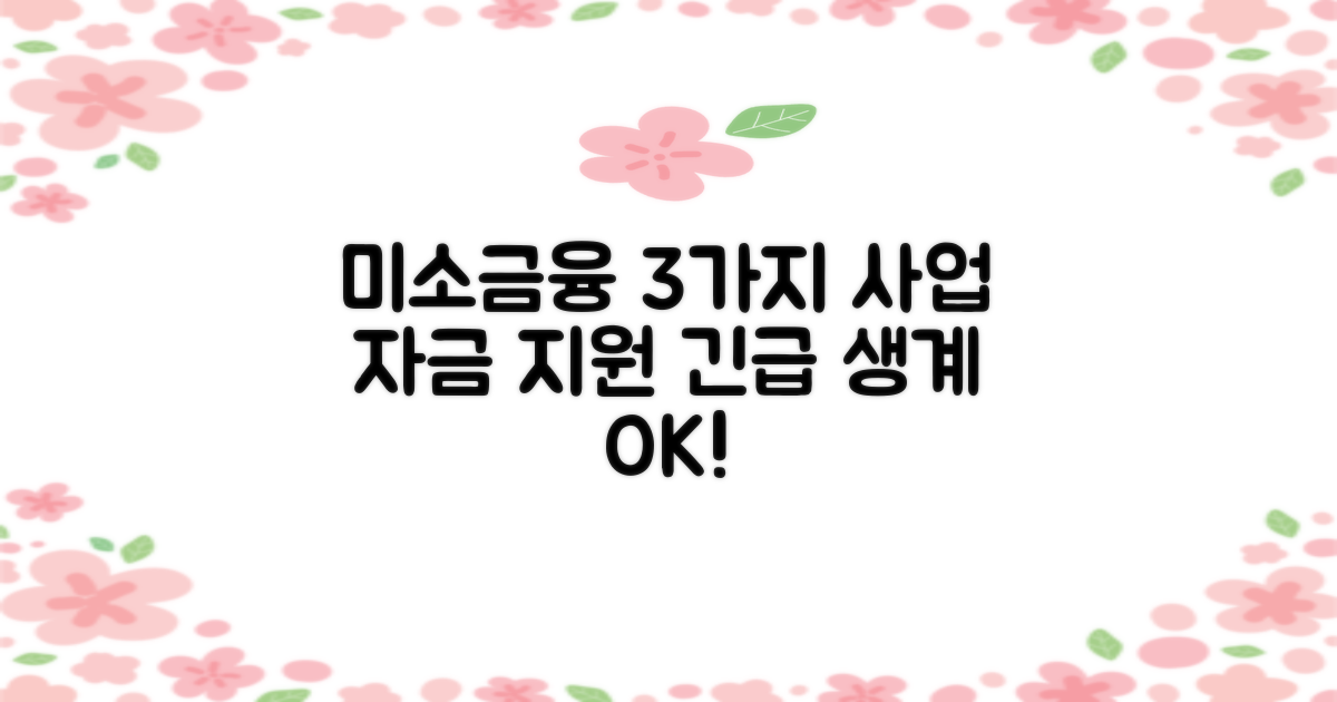 3. 미소금융 운영/시설개선/긴급생계자금 대출: 안정적인 사업 운영을 지원