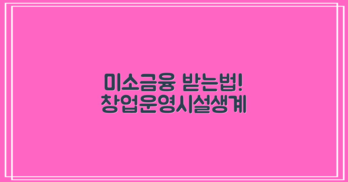 미소금융, 창업/운영/시설/생계자금, 어떻게 받을까?