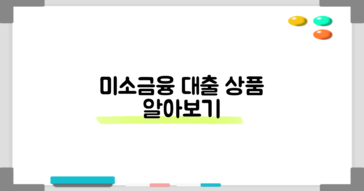 1. 미소금융 대출, 무엇이 있나요?