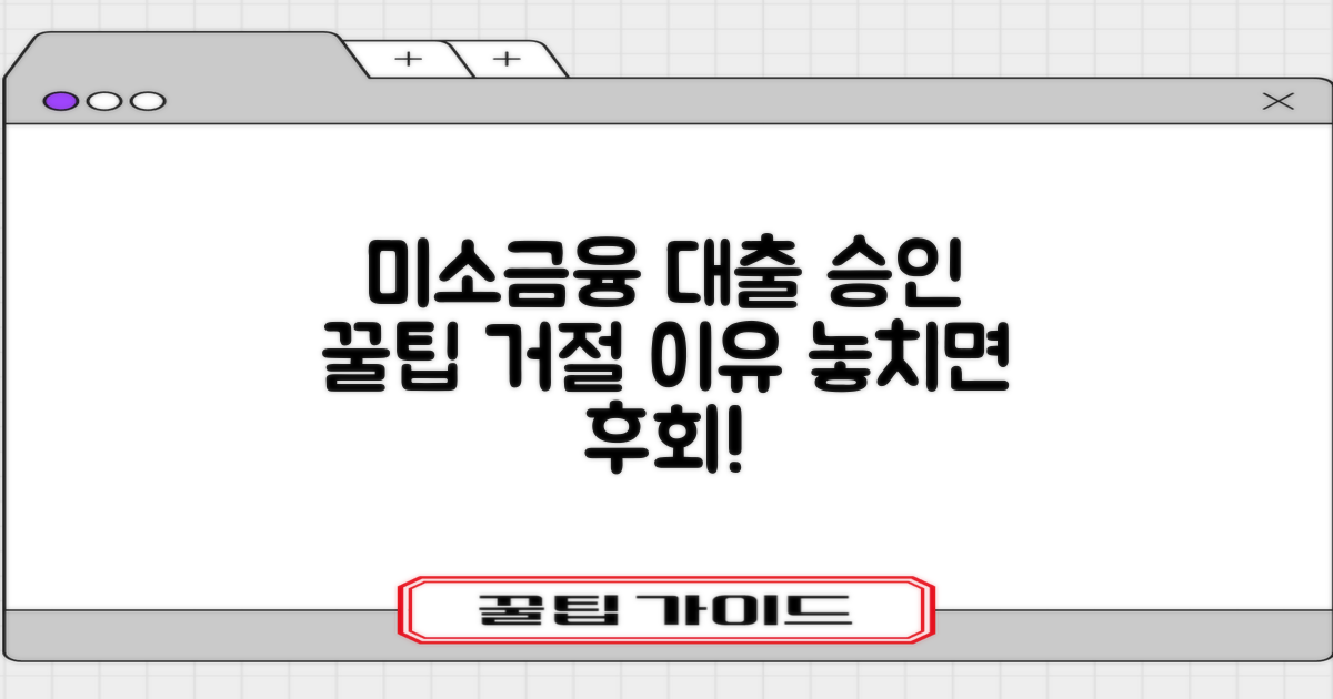 미소금융 대출: 창업/운영/시설/생계자금, 신청 자격 vs 부결 사유 완벽 분석