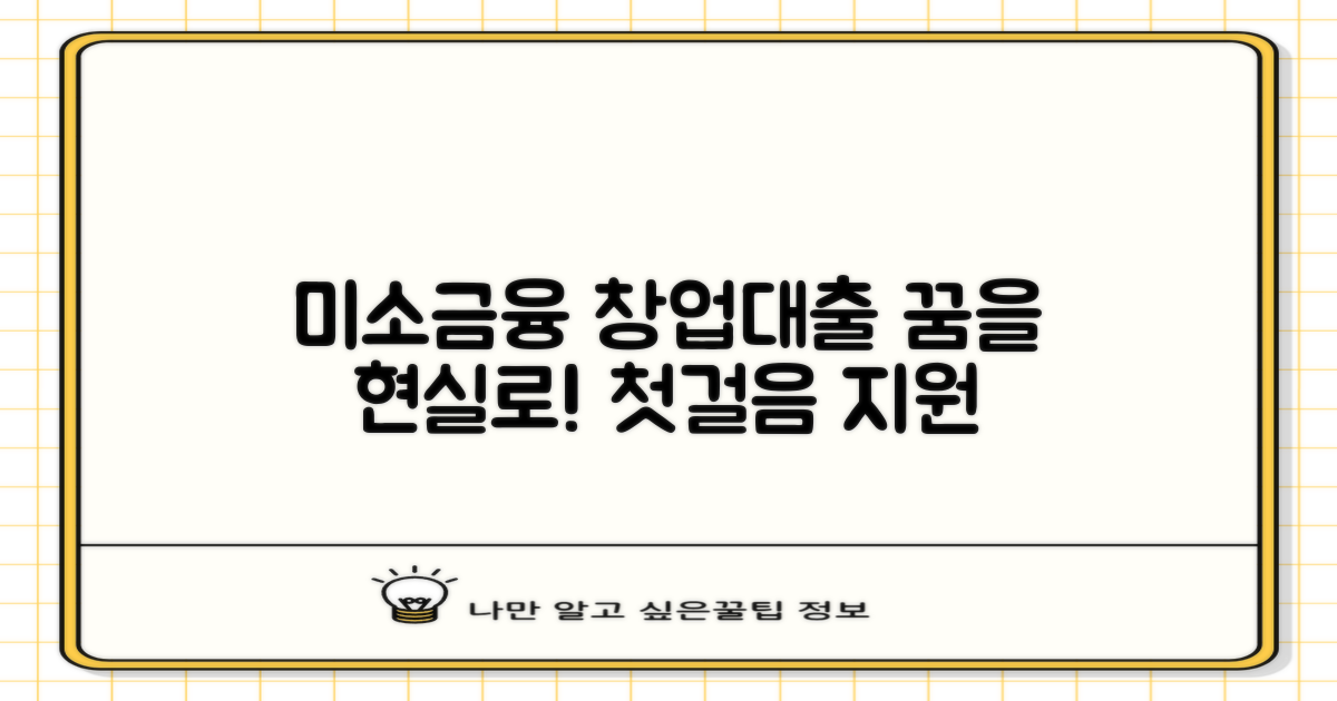 2. 미소금융 창업대출: 꿈을 현실로 만드는 첫걸음