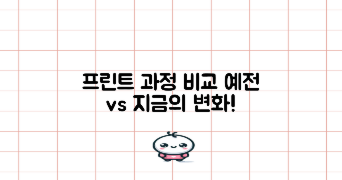 프린트 과정 비교: 예전과 지금