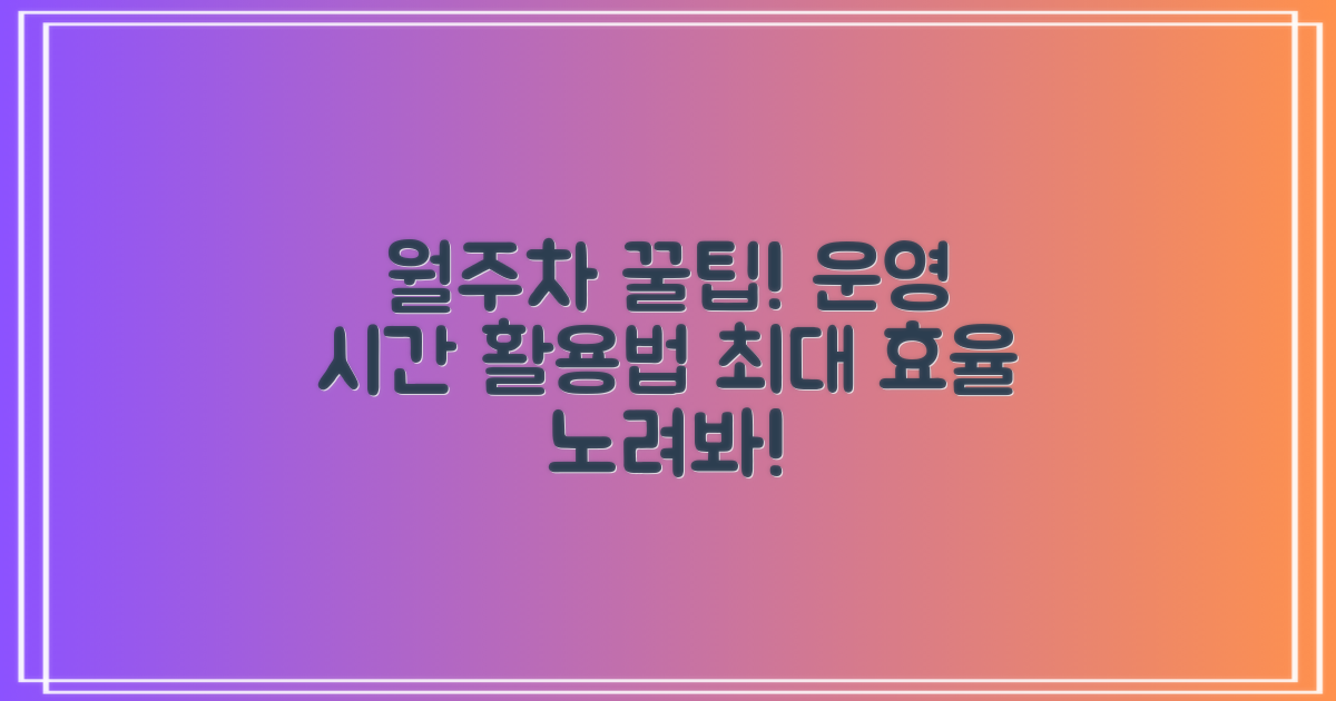 월주차, 운영시간 맞춰 효율적으로 이용하세요!