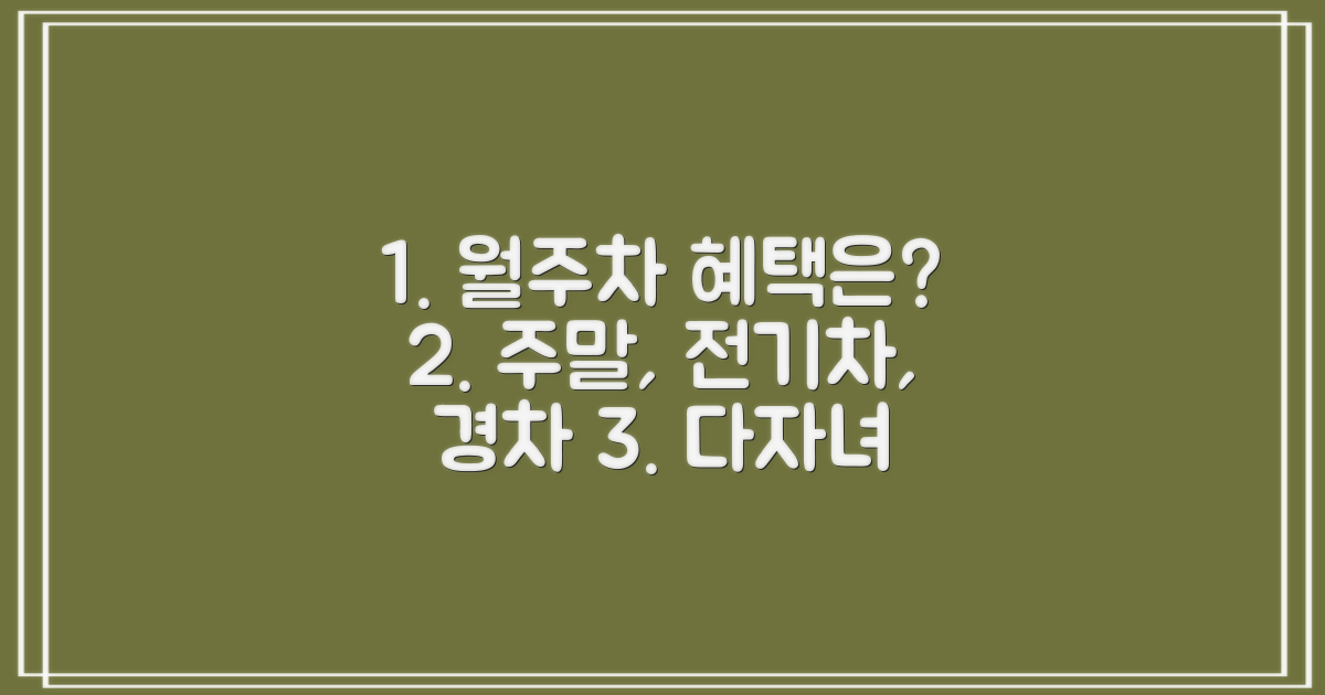 월주차, 주말, 전기차, 다자녀, 경차 혜택은?