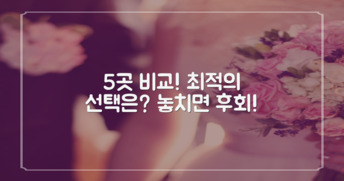 5곳 비교, 최적의 선택은?