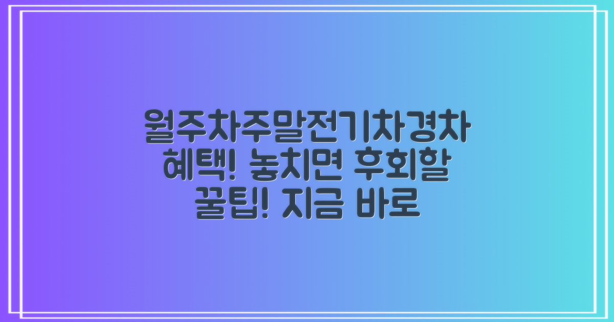 월주차, 주말, 전기차, 경차 혜택을 알아보세요!